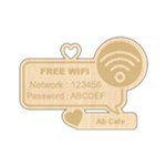 Personalized Emoji Free Wifi Note Wood Ornament Front