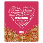 Personalized Family Name Love Heart Flower Two Sides Premium Plush Fleece Blanket (Kids Size) 50 x40  Blanket Front