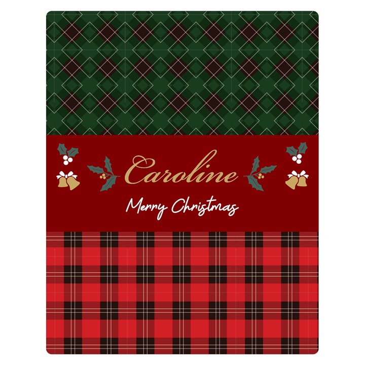Personalized Christmas Blanket Two Sides Premium Plush Fleece Blanket (Teen Size)