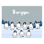 Personalized Name Penguin Family Two Sides Premium Plush Fleece Blanket (Large) 80 x60  Blanket Front