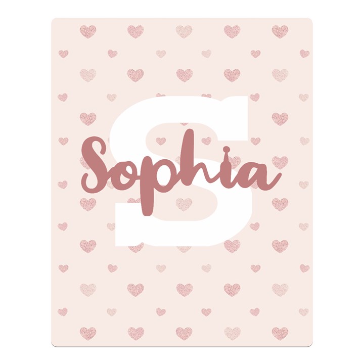 Personalized Name Monogram Heart Love Pink Two Sides Premium Plush Fleece Blanket (Large)