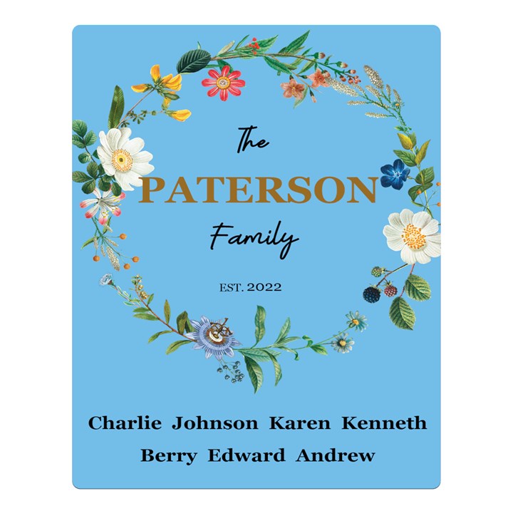 Personalized Family Blanket Two Sides Premium Plush Fleece Blanket (Large)