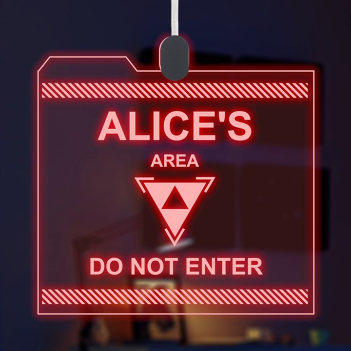 Personalized Name Warning Alert LED Acrylic Ornament