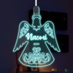 Personalized Name Angel LED Acrylic Ornament Front