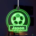 Personalized Sport Theme Soccer LED Acrylic Ornament Front