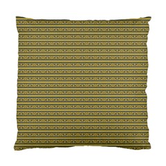 Golden Striped Decorative Pattern Standard Cushion Case (one Side)