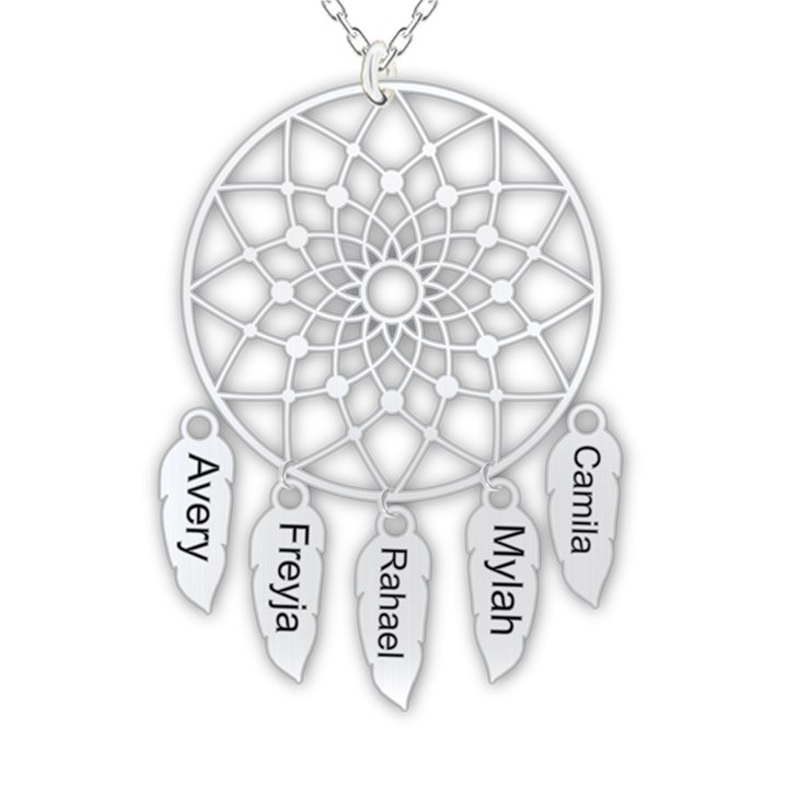 Personalized Name Dream Catcher 925 Sterling Silver Name Pendant Necklace