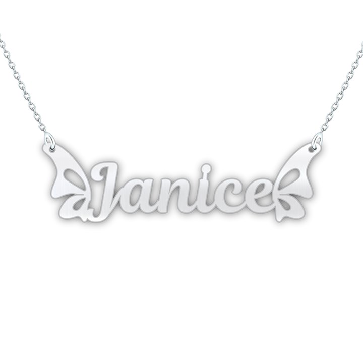 Personalized Butterfly Name 925 Sterling Silver Name Pendant Necklace