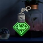 Personalized Name Diamond LED Key Chain Front