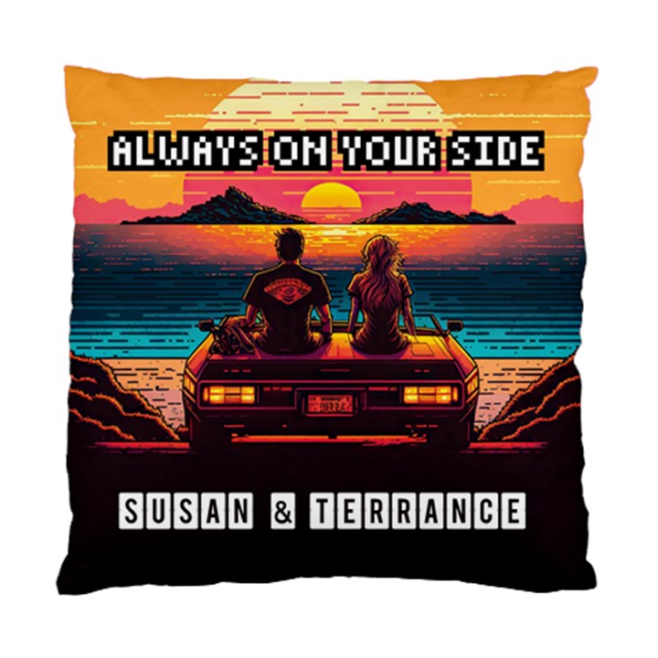 Personalized Couple Lover Pixel Name Standard Cushion Case (One Side)
