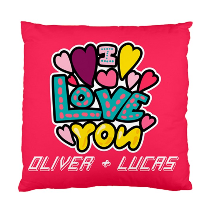 Personalized I LOVE U Standard Cushion Case (One Side)