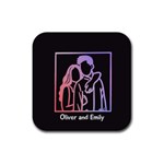 Gradient Couple Rubber Coaster (Square) Front