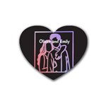 Gradient Couple Rubber Coaster (Heart) Front
