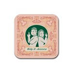 Personalized Name Couple Rubber Coaster (Square) Front