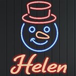 Personalized Xmas Snowman Name Neon Signs and Lights Front