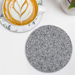 Circle Ornate Motif Random Pattern Uv Print Round Tile Coaster