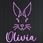 Personalized Easter Rabbit Name Neon Signs and Lights Front