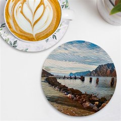 Ducks On Gardasee Uv Print Round Tile Coaster