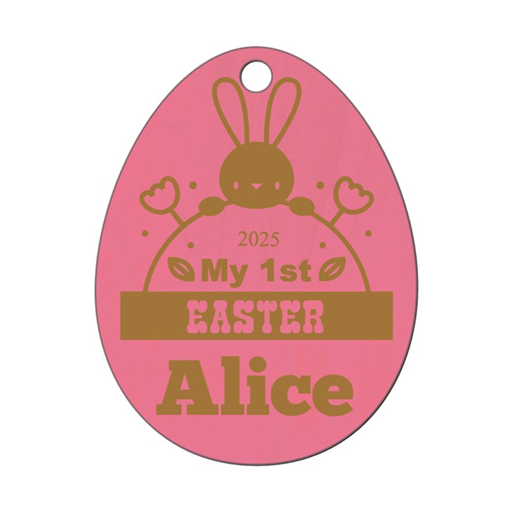 Personalized Name Egg First Easter Wood Ornament