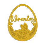 Personalized Name Easter Egg Lovely Bunny Wood Ornament Front