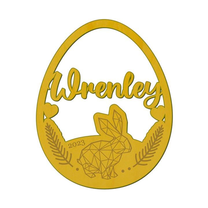 Personalized Name Easter Egg Lovely Bunny Wood Ornament