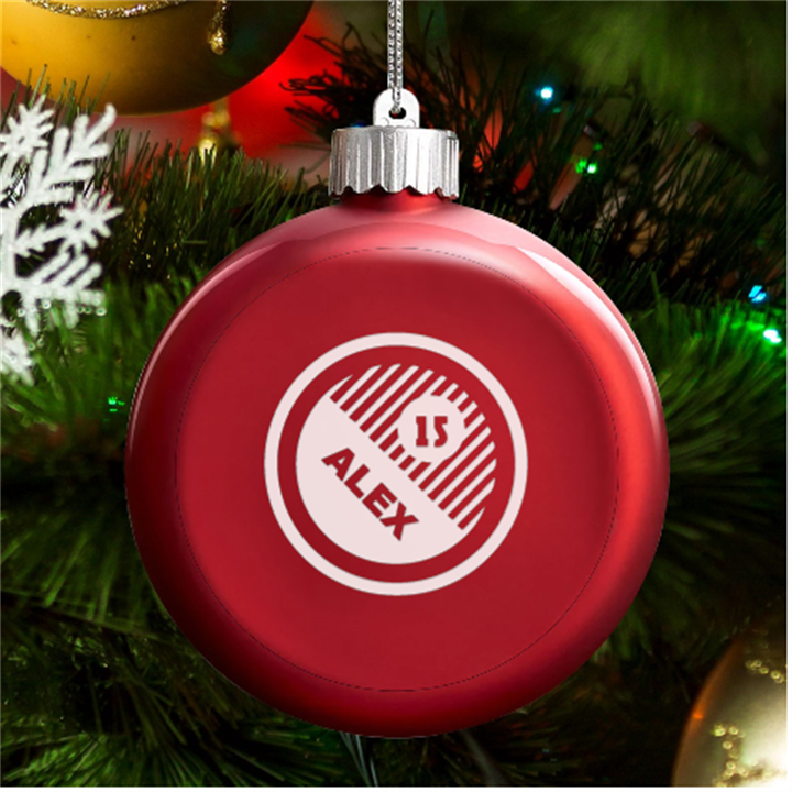 Design Graphic LED Glass Round Ornament