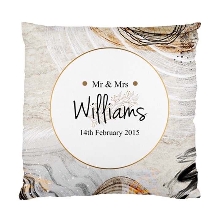 Personalized Marble Frame Wedding Family Name Standard Cushion Case (One Side)
