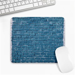 White And Blue Brick Wall Large Mousepad