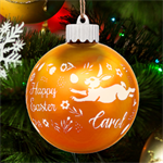 Personalized Easter Day Rabbit Name LED Glass Sphere Ornament Back