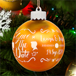 Personalized Save the Date Wedding Name LED Glass Sphere Ornament Front