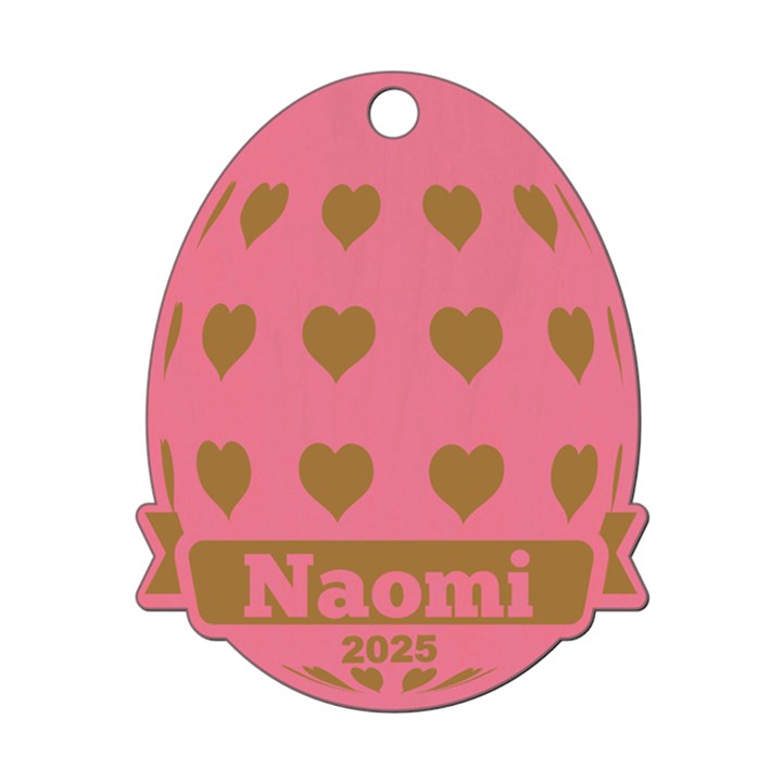 Personalized Name Easter Egg Pattern 10 Wood Ornament
