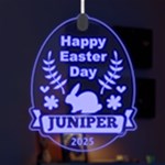 Personalized Name Easter Bunny Pattern 11 LED Acrylic Ornament Front