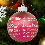 Personalized Easter Day Rabbit Egg Name LED Glass Sphere Ornament Back