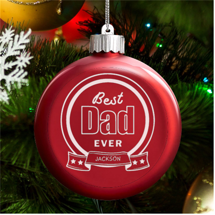 Hand Drawn text Family LED Glass Round Ornament
