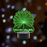 Personalized Names Plants Remote LED Acrylic Message Display (Black Round Stand)  Front