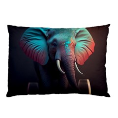 Ai Generated Elephant Tusks Trunk Wildlife Africa Pillow Case