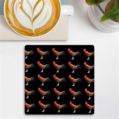 Background Pattern Chicken Fowl Cockerel Livestock Uv Print Square Tile Coaster 