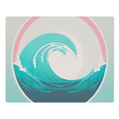 Tidal Wave Ocean Sea Tsunami Wave Minimalist Premium Plush Fleece Blanket (large)