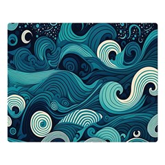 Waves Ocean Sea Abstract Whimsical Abstract Art Premium Plush Fleece Blanket (large)