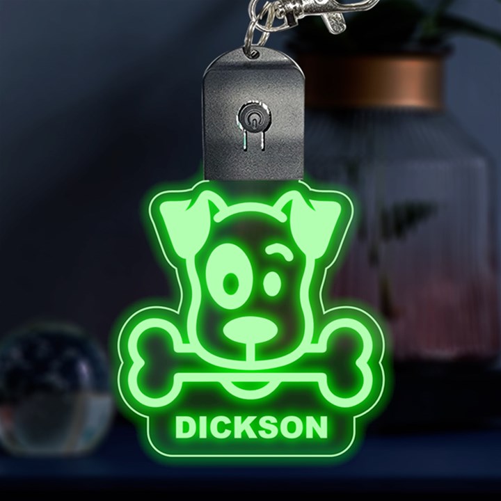 Personalized Name Cute Dog Multicolor LED Acrylic Ornament