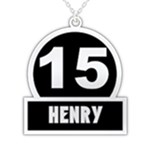 Personalized Name and Number 925 Sterling Silver Pendant Necklace Front
