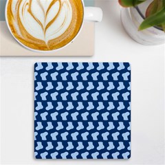 Blue Cute Baby Socks Illustration Pattern Uv Print Square Tile Coaster 