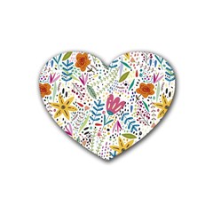 Flowers-484 Rubber Coaster (heart)