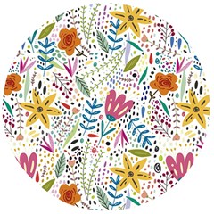 Flowers-484 Wooden Bottle Opener (round)
