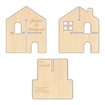 3D House Wood Ornament Front
