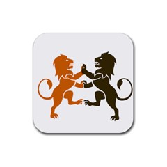 Lions Animals Wild Cats Rubber Coaster (square)