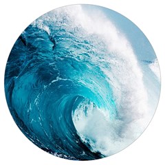 Tsunami Big Blue Wave Ocean Waves Water Round Trivet