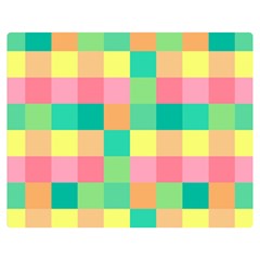 Checkerboard-pastel-squares- Two Sides Premium Plush Fleece Blanket (medium)