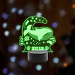 Personalized Whale Sea Name Remote LED Acrylic Message Display (Black Round Stand)  Front