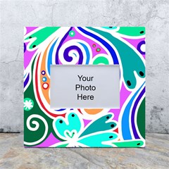 Crazy Pop Art - Doodle Circles   White Box Photo Frame 4  X 6 